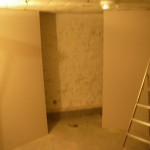 Les deux pans coupés avant et leurs facades en BA13