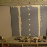 Les deux pans coupés arrières et leurs facades en BA13